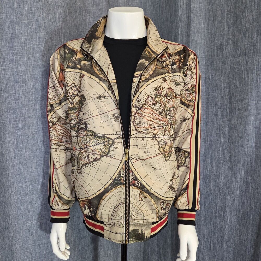 G-Style Global Conquer Track Jacket Full Zip Men's L Tan Graphics - Picture 2 of 9
